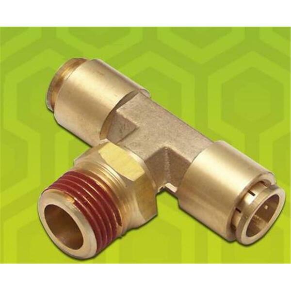 Makeithappen 5 in. NPT Male to .5 in. Push Tube Straight Male T Air Fitting MA77470